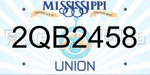 2QB2458 Mississippi License Plate