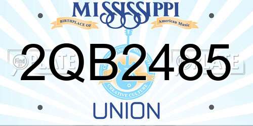 2QB2485 Mississippi License Plate
