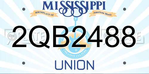 2QB2488 Mississippi License Plate
