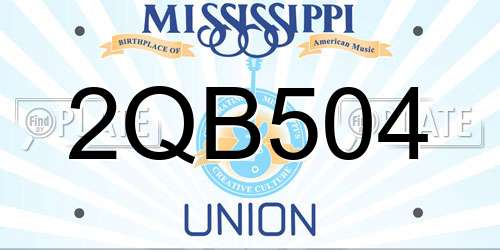 2QB504 Mississippi License Plate