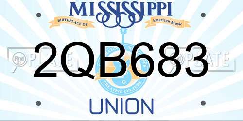 2QB683 Mississippi License Plate