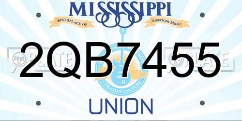2QB7455 Mississippi License Plate
