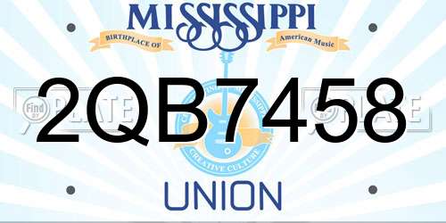 2QB7458 Mississippi License Plate