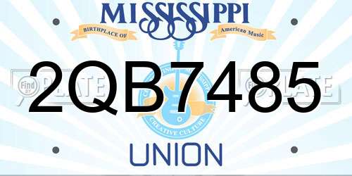 2QB7485 Mississippi License Plate