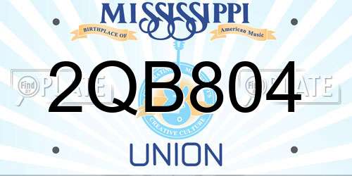 2QB804 Mississippi License Plate
