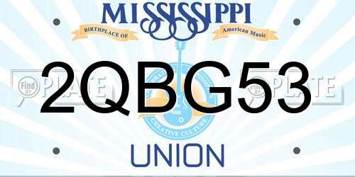 2QBG53 Mississippi License Plate