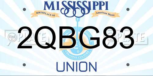 2QBG83 Mississippi License Plate