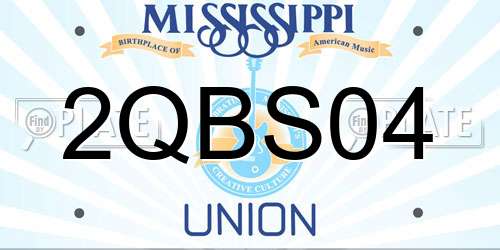 2QBS04 Mississippi License Plate
