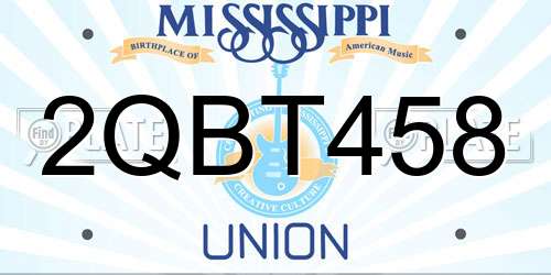 2QBT458 Mississippi License Plate