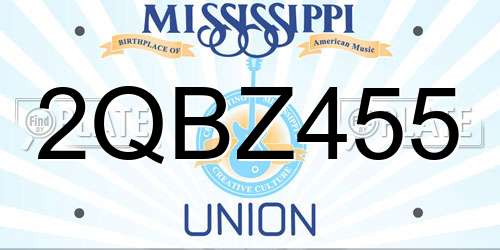 2QBZ455 Mississippi License Plate