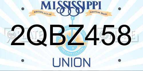 2QBZ458 Mississippi License Plate