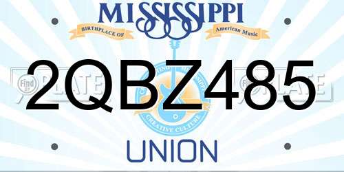 2QBZ485 Mississippi License Plate