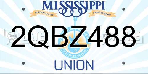 2QBZ488 Mississippi License Plate
