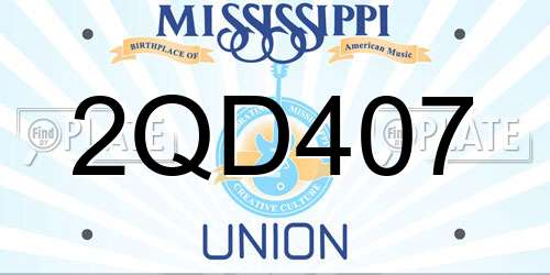 2QD407 Mississippi License Plate