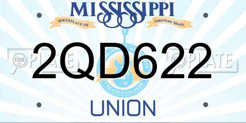 2QD622 Mississippi License Plate