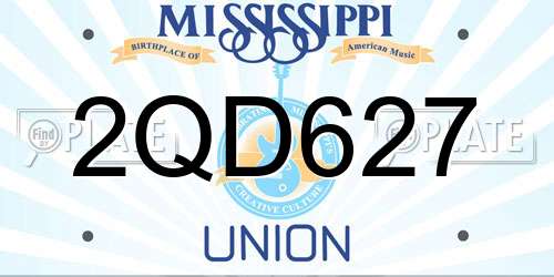 2QD627 Mississippi License Plate