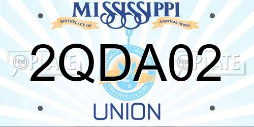 2QDA02 Mississippi License Plate