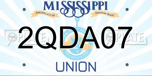 2QDA07 Mississippi License Plate