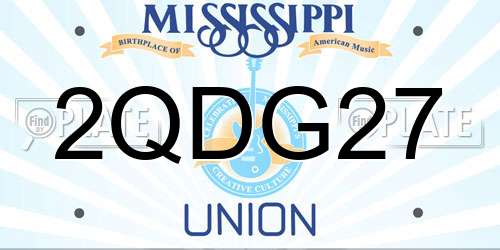 2QDG27 Mississippi License Plate