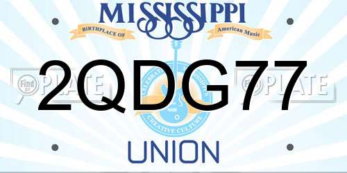 2QDG77 Mississippi License Plate