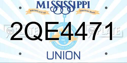 2QE4471 Mississippi License Plate