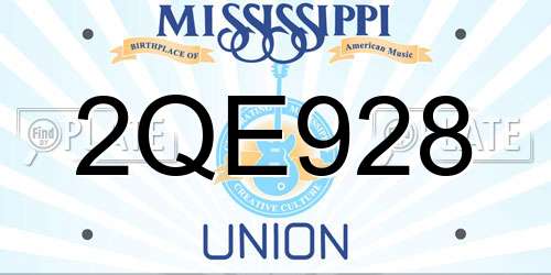 2QE928 Mississippi License Plate