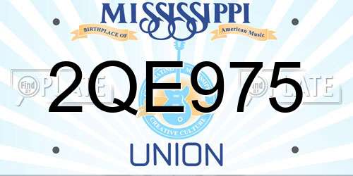 2QE975 Mississippi License Plate