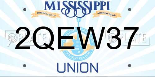 2QEW37 Mississippi License Plate
