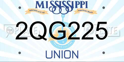 2QG225 Mississippi License Plate