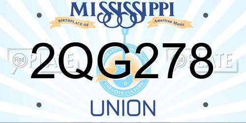 2QG278 Mississippi License Plate