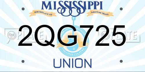 2QG725 Mississippi License Plate