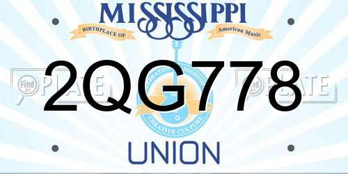 2QG778 Mississippi License Plate