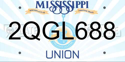2QGL688 Mississippi License Plate