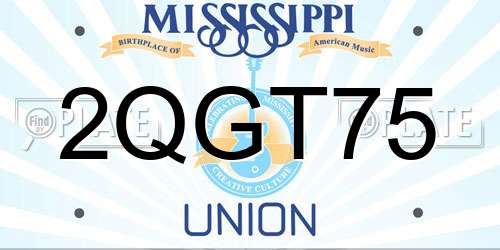 2QGT75 Mississippi License Plate