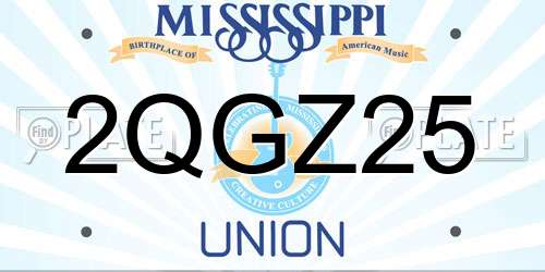 2QGZ25 Mississippi License Plate