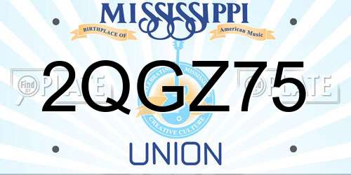 2QGZ75 Mississippi License Plate