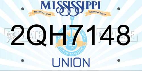 2QH7148 Mississippi License Plate