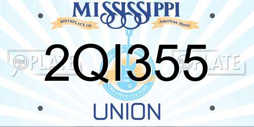 2QI355 Mississippi License Plate