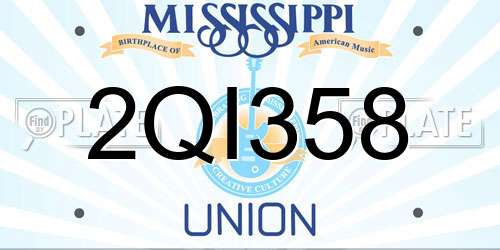 2QI358 Mississippi License Plate