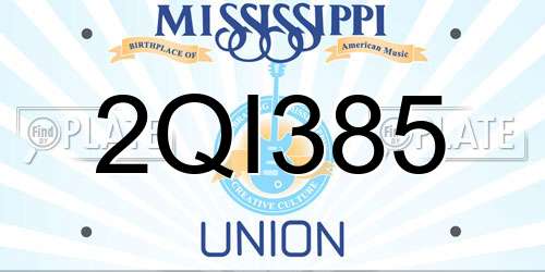 2QI385 Mississippi License Plate