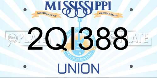 2QI388 Mississippi License Plate
