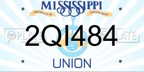 2QI484 Mississippi License Plate