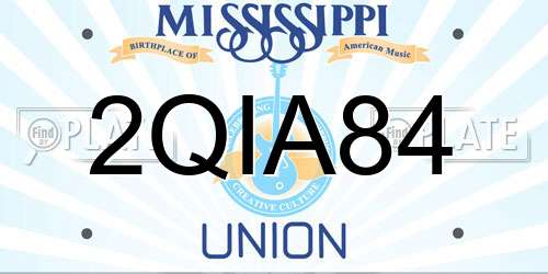 2QIA84 Mississippi License Plate