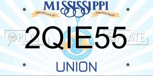 2QIE55 Mississippi License Plate