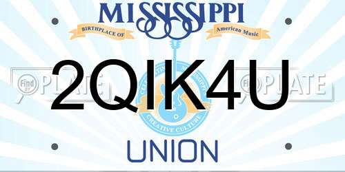 2QIK4U Mississippi License Plate