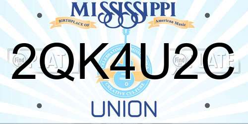 2QK4U2C Mississippi License Plate