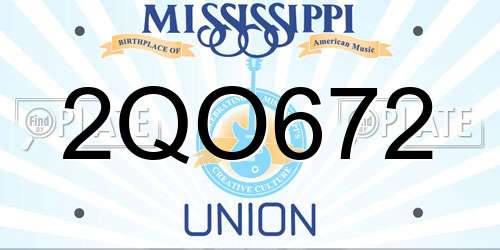 2QO672 Mississippi License Plate
