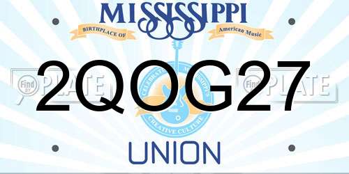 2QOG27 Mississippi License Plate