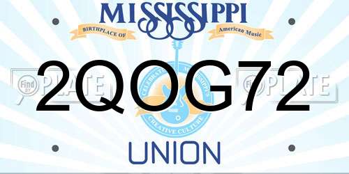 2QOG72 Mississippi License Plate