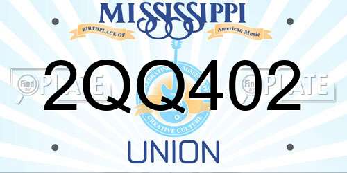 2QQ402 Mississippi License Plate